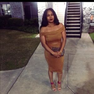 Brown Faux suede dress